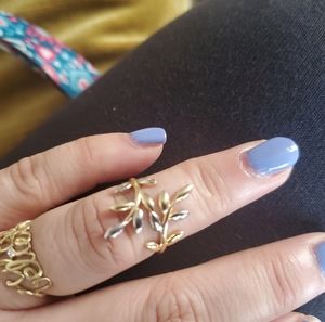 18k solid gold real yellow gold  bicolor ring